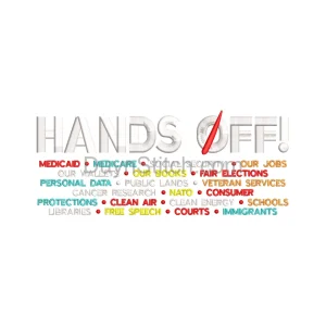 Hands Off Embroidery Design