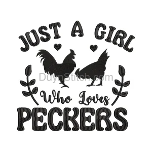 Rooster Lovers Embroidery Design