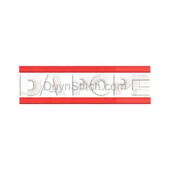 Bold Red Embroidered Text
