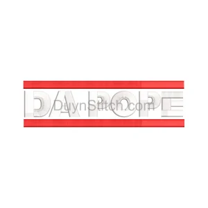 Bold Red Embroidered Text