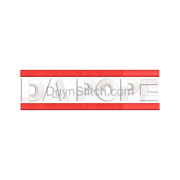 Bold Red Embroidered Text