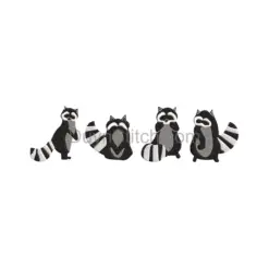 Playful Raccoon Embroidery Design