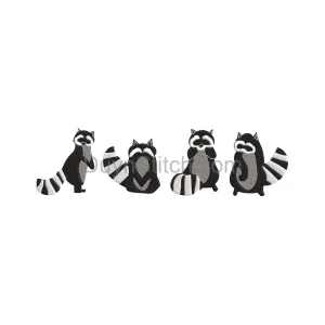 Playful Raccoon Embroidery Design