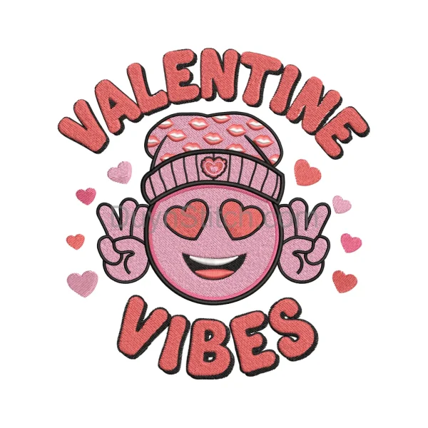 Valentine Vibes Embroidery Design