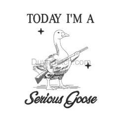 Serious Goose Embroidery Design
