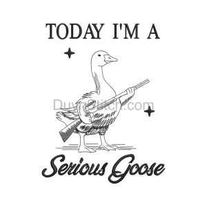 Serious Goose Embroidery Design