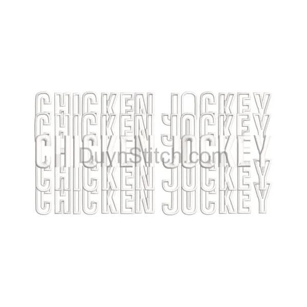 Chicken Jockey Embroidery Design