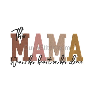 Mama Heart Embroidery Design