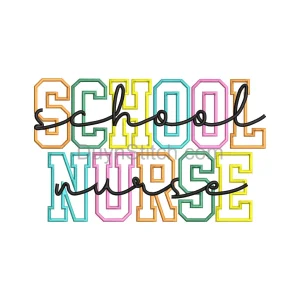 Colorful School Nurse Embroidery