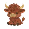 Cute Highland Cow Embroidery Design
