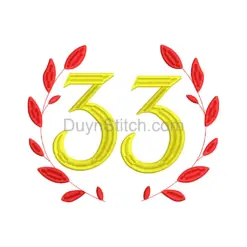 Golden Number Wreath Embroidery