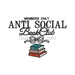 Anti-Social Book Club Embroidery