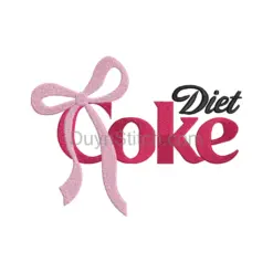 Pink Ribbon Style Typography Embroidery Design