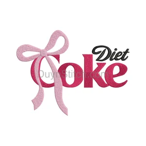 Pink Ribbon Style Typography Embroidery Design