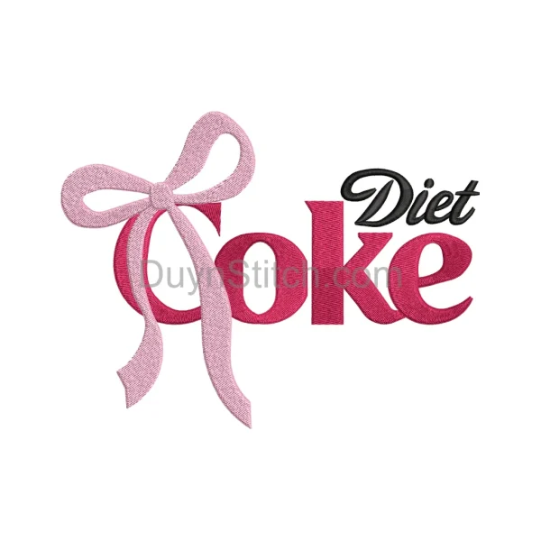 Pink Ribbon Style Typography Embroidery Design