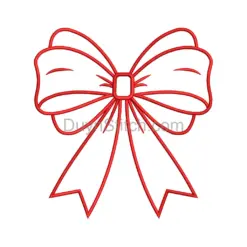 Charming Red Bow Embroidery