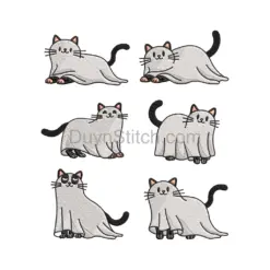 Ghostly Cat Embroidery Set