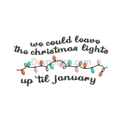 Colorful Christmas Lights Embroidery