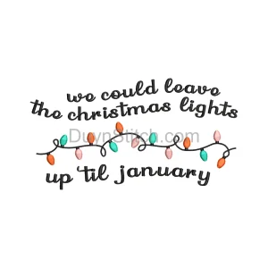 Colorful Christmas Lights Embroidery