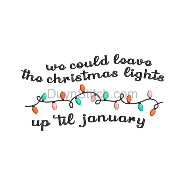 Colorful Christmas Lights Embroidery