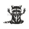 Peaceful Raccoon Embroidery