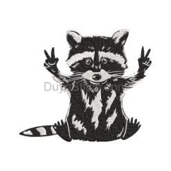 Peaceful Raccoon Embroidery