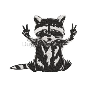 Peaceful Raccoon Embroidery