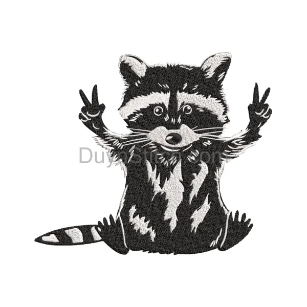 Peaceful Raccoon Embroidery