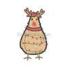 Festive Chicken with Antlers and Lights