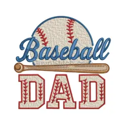 Baseball Dad Embroidery Design