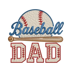 Baseball Dad Embroidery Design