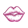 Edgy Pink Lips Embroidery Design