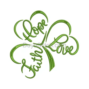 Shamrock Faith Hope Love Design