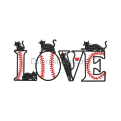 Cat and Baseball Love Design