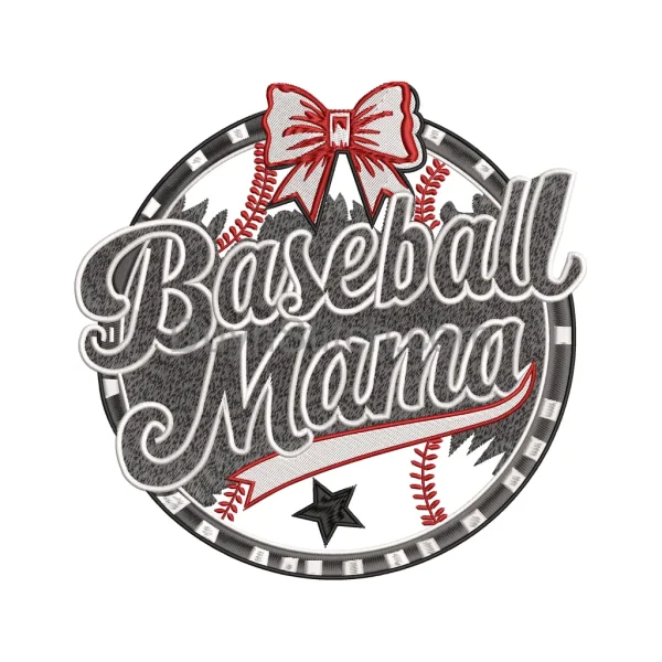 Baseball Mama Embroidery Design