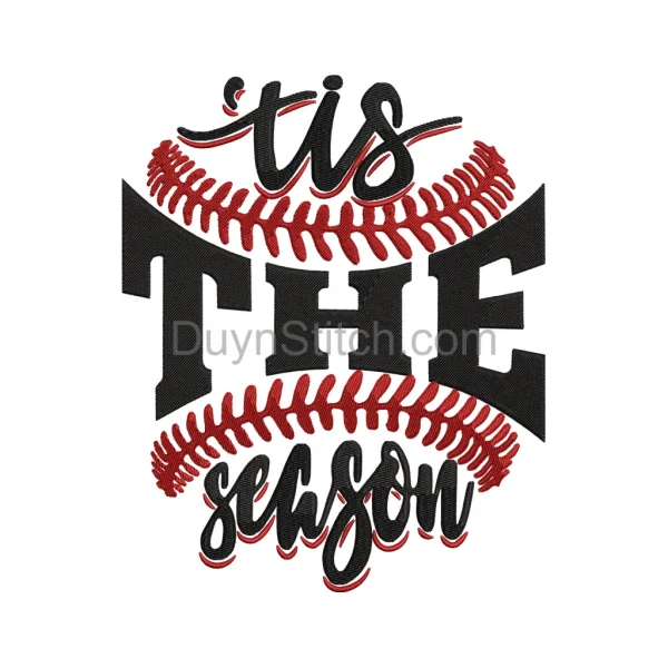 Baseball Holiday Spirit Embroidery