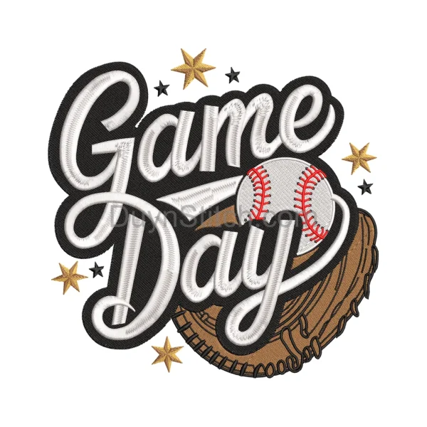Baseball Game Day Embroidery