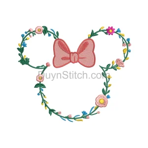 Floral Bow Embroidery Pattern