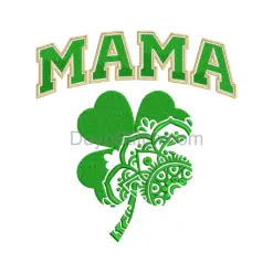 Mama Shamrock Embroidery Design