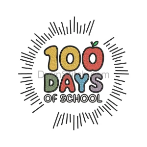 100 Days of School Embroidery
