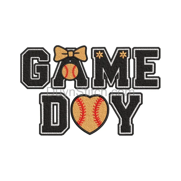 Game Day Baseball Embroidery