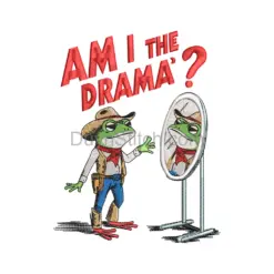 Frog Cowboy Drama Embroidery