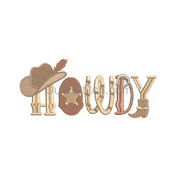 Howdy Western Embroidery