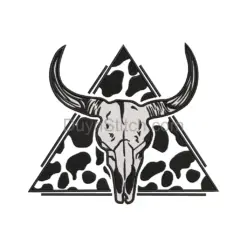 Western Bull Skull Embroidery