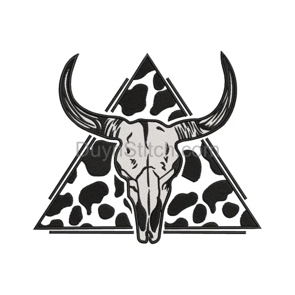 Western Bull Skull Embroidery