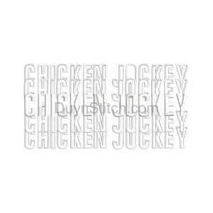 Chicken Jockey Embroidery Design