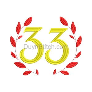 Golden Number Wreath Embroidery