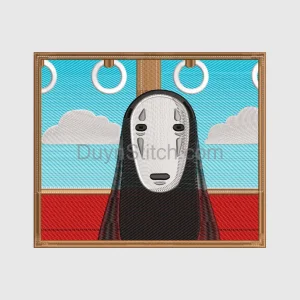 Kaonashi Embroidery Design, No Face Spirited Away Pattern for Clothing and Accessories