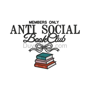 Anti-Social Book Club Embroidery