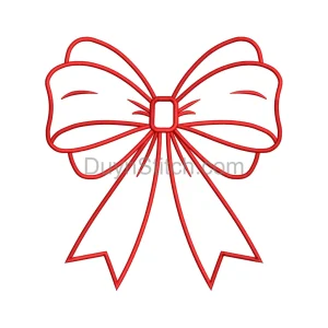 Charming Red Bow Embroidery